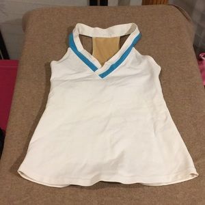 White & turquoise Lululemon sports bra tank size 4